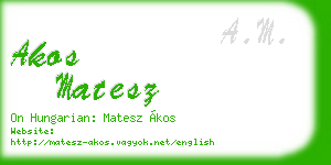 akos matesz business card